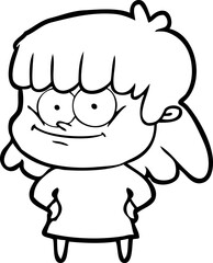 cartoon smiling woman