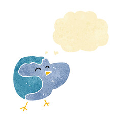 cartoon bird with thought bubble