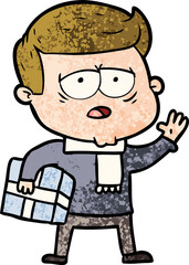 Obraz premium cartoon tired man