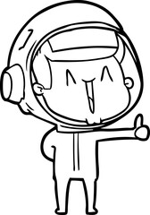 Obraz premium happy cartoon astronaut