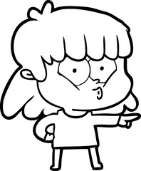 cartoon whistling girl