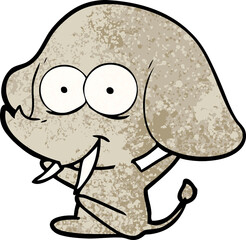 happy cartoon elephant