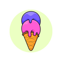Cute kawaii ice cream mascot