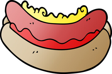 cartoon doodle hotdog in a bun