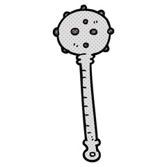 freehand drawn cartoon medieval mace