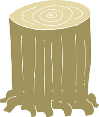 flat color illustration of tree stump