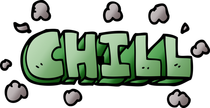 cartoon doodle chill sign