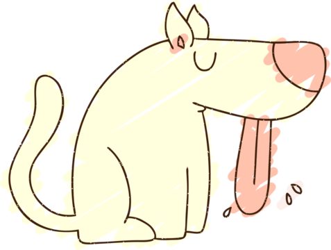 dog panting with very long tongue