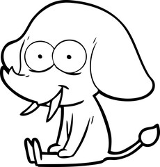 happy cartoon elephant