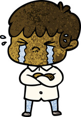Fototapeta premium crying boy cartoon