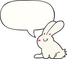 cartoon rabbit with speech bubble