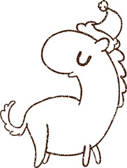 Festive Horse Charcoal Drawing