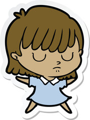 sticker of a cartoon woman