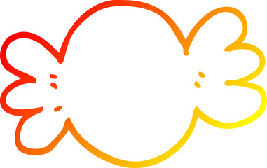 warm gradient line drawing of a cartoon wrapped candy