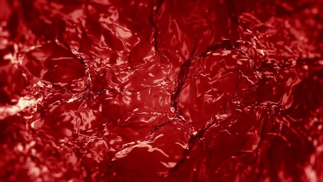 Red Blood Or Wine Streaming Patterns Texture Loop/ 4k animation of an abstract red blood or wine alcohol fx flowing texture background with liquid patterns streaming seamless looping