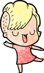 Obraz premium cute cartoon girl with hipster haircut