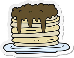 sticker of a cartoon pancake stack