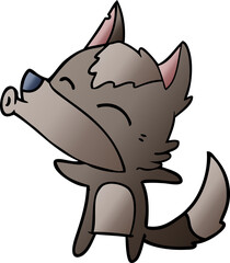 cartoon howling wolf