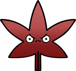 gradient shaded cartoon of a autumnal leaf