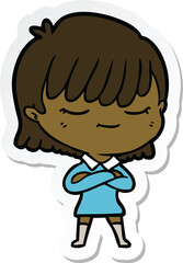 sticker of a cartoon woman