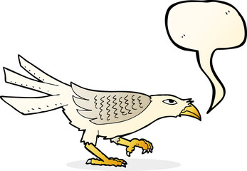 cartoon bird with speech bubble