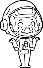 cartoon crying astronaut