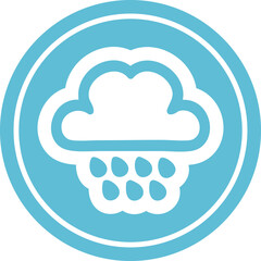rain cloud circular icon symbol