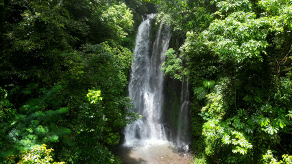 Labuhan Kebo waterfall. Labuhan Kebo waterfall is a beautiful multi tier stream situated in a lush green valley.	