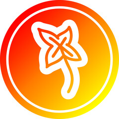 natural leaf circular icon with warm gradient finish