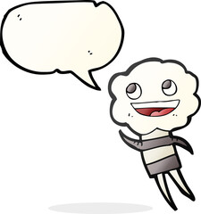 Obraz premium freehand drawn speech bubble cartoon cute cloud head creature