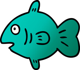 hand drawn gradient cartoon doodle of a marine fish