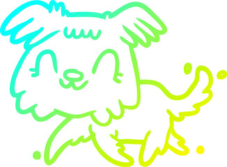 cold gradient line drawing of a little dog