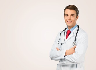 Fototapeta premium Smart male doctor in medical clothes