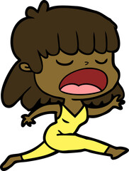 cartoon woman talking loudly