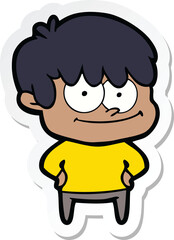 sticker of a happy cartoon man