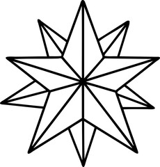 tattoo in black line style of a star