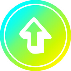 direction arrow circular icon with cool gradient finish