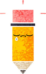 retro illustration style cartoon of a pencil