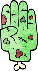 grunge textured illustration cartoon zombie hand