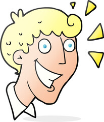 freehand drawn cartoon excited man