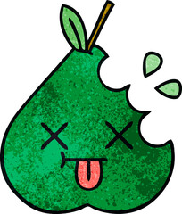 retro grunge texture cartoon of a pear