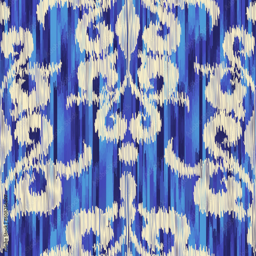 Poster geometric abstract grunge vintage pattern. ikat style. seamless vector image.