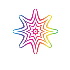 Obraz premium Colorful star icon on white background for graphic and web design. Simple vector sign. Internet concept symbol for website button or mobile app