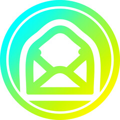 envelope letter circular icon with cool gradient finish