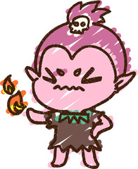 Vampire Girl Chalk Drawing