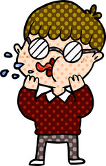 cartoon boy wearing spectacles