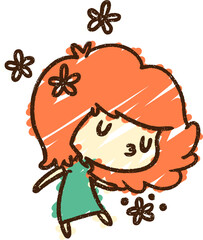 Happy Woman Chalk Drawing