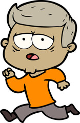 cartoon tired man