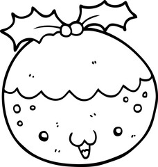 cute cartoon christmas pudding