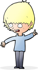 Obraz premium cartoon boy with question